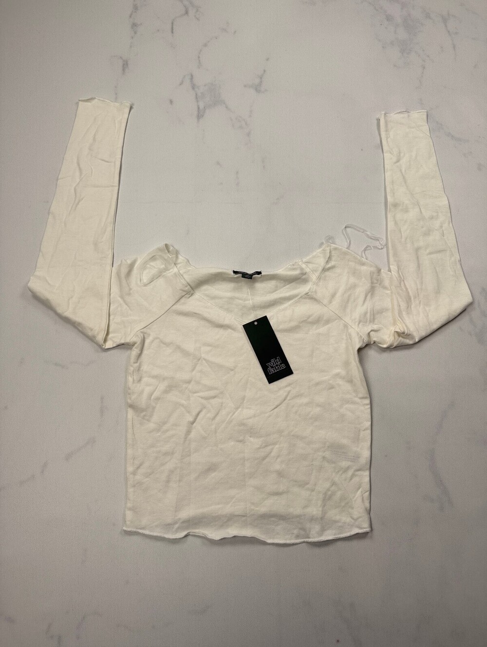Wild Fable Statement T Shirt White Modern Feminine Cropped - Womens XS NWT
